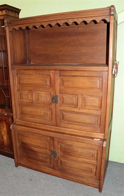 Lot 1384 - A 20th century Dutch oak TV cabinet