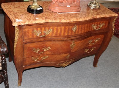 Lot 1390 - A large marble topped gilt metal mounted French commode