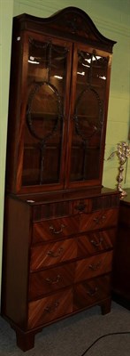 Lot 1403 - A late 19th/early 20th century secretaire bookcase of attractive proportions, 89cm wide