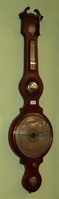 Lot 1404 - A mahogany wheel barometer, the spirit level dial signed Martin Maidstone, circa 1830