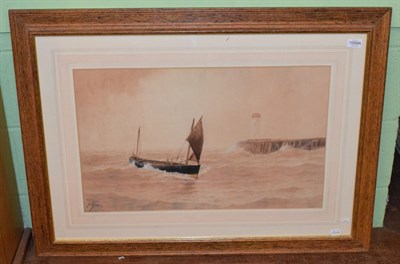 Lot 1099A - William Henry Pearson (19th/20th century) Sailing in choppy waters, signed, watercolour