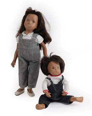 Lot 2010 - Circa 1960's Sasha Doll, with brown wig, painted details to the face, wearing dungarees with a...
