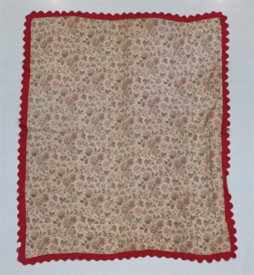 Lot 2016 - A Late 19th Century Log Cabin Quilt, worked only in red and white, brown and black creating...