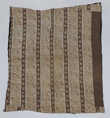 Lot 2020 - Late 19th Century Log Cabin Pattern Patchwork Quilt, comprising silk and velvet patches, with a...