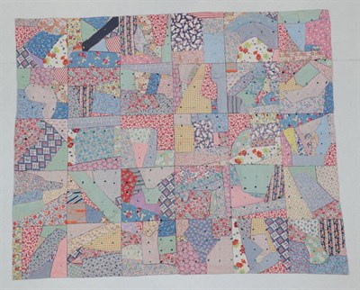 Lot 2034 - Canadian Red Cross Society Quilt 1939-45, incorporating bright coloured printed cottons,...