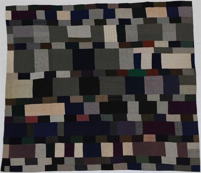 Lot 2043 - Early 20th Century Welsh Tailors Samples Quilt, incorporating coloured and patterned wools,...