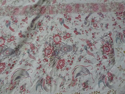 Lot 2047 - Early 19th Century Chintz Marriage Quilt, with a central square naively embroidered with a vase...