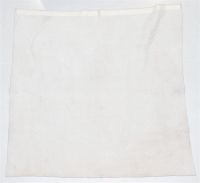 Lot 2049 - Large Mid-19th Century Mustard Toile De Jour Wholecloth Quilt, titled 'Traite des Nègres', it...