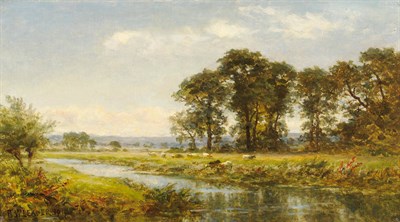 Lot 741 - Benjamin Williams Leader RA (1831-1923) "River scene" Signed and dated 1919, inscribed on an...