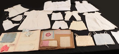 Lot 2054 - Late 19th/Early 20th Century School Girl Sewing Samples, including a nightdress initialled 'M'...