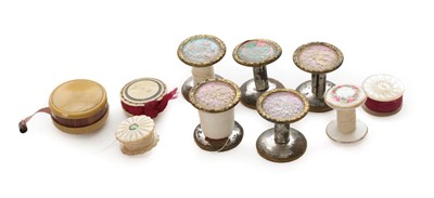 Lot 2063 - A Group of 19th Century and Later Thread Bobbins, comprising five I P Clarke's Patent brass and tin
