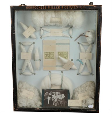 Lot 2069 - Horrockses Miller & Co Preston Glazed Advertising Display Case, enclosing examples of cotton...