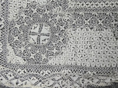 Lot 2072 - 19th Century Maltese Lace Square Cloth, 100cm square Provenance: Collection of Agnes Briscoe