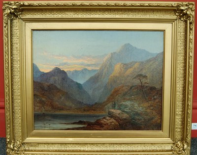 Lot 743 - George Blackie Sticks (1843-1938) "An autumn sunset in Glencoe" Signed and dated 1873, inscribed on