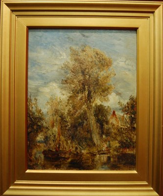 Lot 744 - William Joseph J.C. Bond (1833-1926) "View near Delft" Indistinctly signed, inscribed verso, oil on