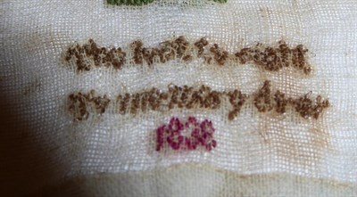 Lot 2097 - A Rare Early 19th Century Tasmanian Sampler Titled 'Lines on a Lady' made by a student at 'The...