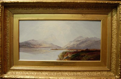 Lot 746 - Charles Leslie (1835-1890) "A Showery Day on Loch Voil, Perthshire N Britain" Signed, inscribed...