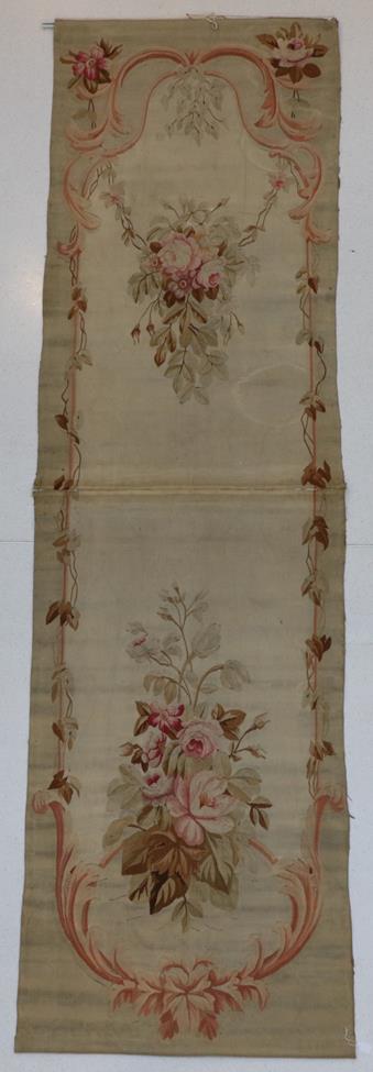 Lot 2109 - Early 19th Century Aubusson Entre-Fenetres Tapestry Panel, depicting a large oval cartouche...