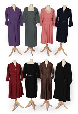 Lot 2141 - Assorted Circa 1940's Ladies' Clothing, comprising Blakely Fashions black dress with three...