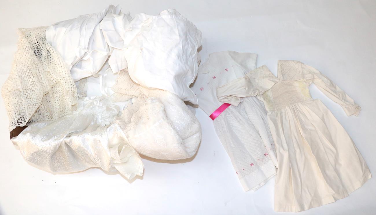 Lot 2150 - Assorted Baby and Children's Cotton Gowns and Dresses, comprising a modern Shetland wool...