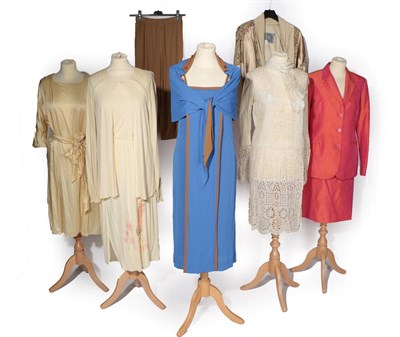 Lot 2151 - Assorted Ladies' Clothing, comprising a circa 1920's white cotton and cut work long sleeve...