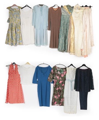 Lot 2152 - Assorted Circa 1950's-70's and Later Ladies' Costume, comprising a blue and silver brocade...