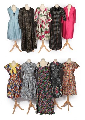 Lot 2153 - Assorted Circa 1950's/1960's Ladies' Costume, comprising Barri-Moore Ltd Knightsbridge black...