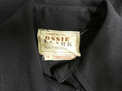 Lot 2165 - Designed by Ossie Clark for Radley Black Crepe Long Shirt, with large collar, long sleeves,...