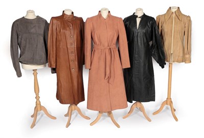 Lot 2170 - Circa 1970's/1980's Ladies' Clothing, comprising a Delba Boutique pink suede three quarter...