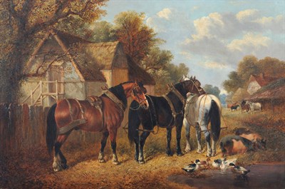 Lot 756 - Attributed to Samuel Joseph Clark, after John Frederick Herring Jnr (19th century) Farmyard...