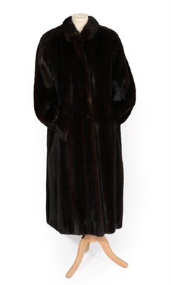 Lot 2205 - Sistovaris of Athens Dark Mink Long Coat, of swing style with discreet side pockets