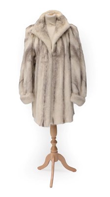 Lot 2209 - Grey and White Striped Mink Jacket, labelled Furs by Stephen, Blackpool, a relaxed style with...