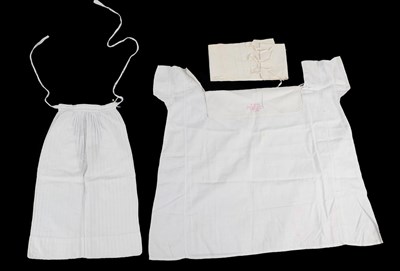 Lot 2229 - 19th Century Costume Accessories, comprising a white cotton ribbed pocket; white cotton infants...