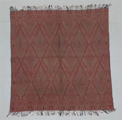 Lot 2234 - 19th Century Woven Paisley Shawl, primarily in red and blue in stylised floral motifs, 170cm square