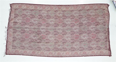 Lot 2236 - Large Silk Paisley Shawl, with a burgundy trim, 180cm by 345cm