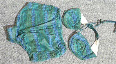 Lot 2257 - Circa 1940's and Later Ladies' Costume Accessories, comprising four bathing suits and a bikini...