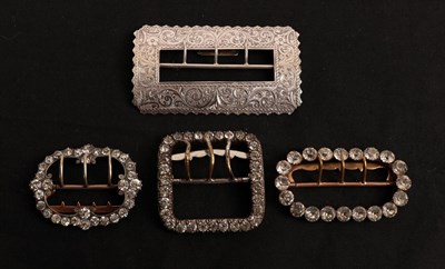 Lot 2262 - Adie & Lovekin Ltd Silver Buckle, with floral chased decoration, stamped Birmingham 1897, 8cm...