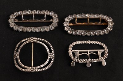Lot 2263 - Assorted 19th & 20th Century Buckles, comprising a Georgian silver oval double framed buckle...