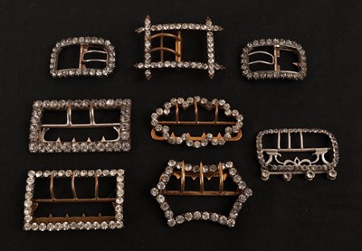 Lot 2264 - Assorted 19th & 20th Century Buckles, comprising a pair of rectangular buckles with canted...