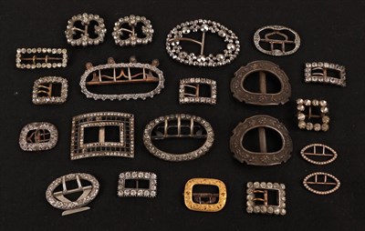 Lot 2265 - Assorted 19th & 20th Century Buckles, comprising a pair of small paste set buckles with...