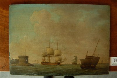 Lot 763 - Attributed to Dominic Serres the Elder (18th century) Frigate or West Indiaman with other...