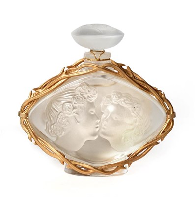 Lot 2291 - Le Baiser by Lalique Advertising Display Dummy Factice, the frosted elliptical scent bottle moulded
