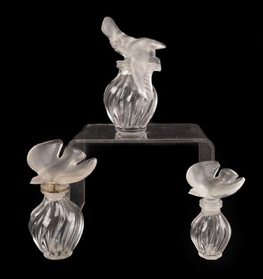 Lot 2299 - Three Nina Ricci L'aire Du Temps Scent Bottles, Designed by Lalique, of graduated size, each...