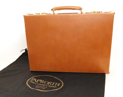 Lot 2312 - Swaine Adeney Brigg, 'Papworth Peel Attaché' Leather Briefcase in 'London Tan', with brass...