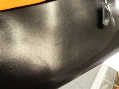 Lot 2322 - Hermès 'Kelly' Black Leather Handbag, 2008, with double strap closure of twist lock, with...