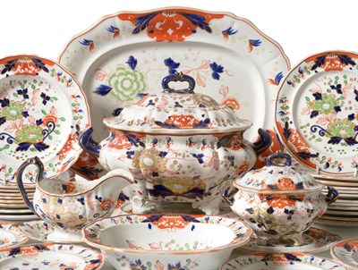 Lot 29 - A Davenport Stone China Dinner Service, mid 19th century, decorated with an Imari type design,...