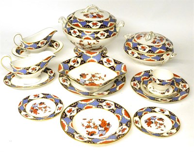 Lot 32 - A Spode China Dinner Service, modern, decorated with an Imari design, comprising two soup...