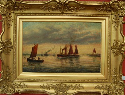 Lot 771 - John Davison Liddell (1859-1942) Tugs, fishing boats and other shipping Signed, oil on board,...