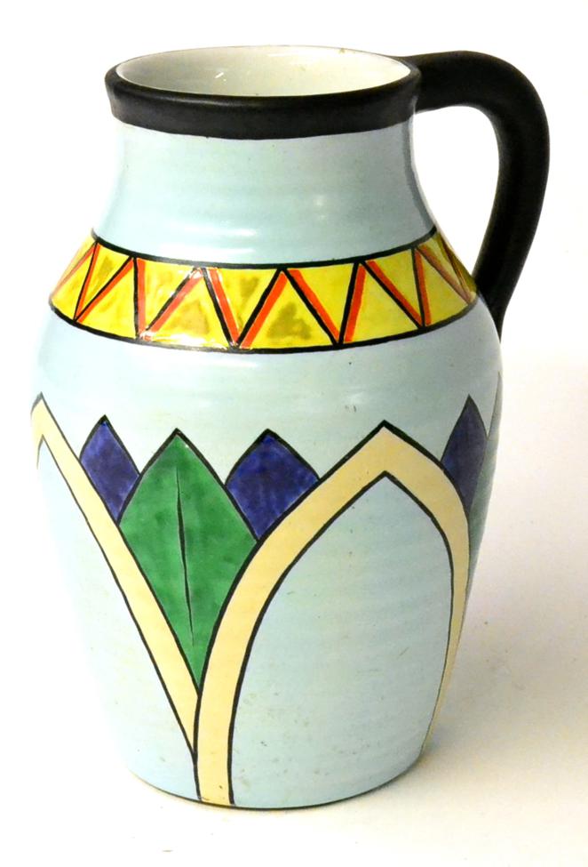 Lot 33 - A Wilkinson Royal Staffordshire Pottery Lotus Jug, 20th century, painted with a geometric...
