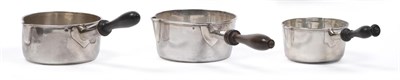 Lot 97 - Three Early 19th Century French Silver Saucepans, .950 standard, Paris 1819-38, of cylindrical form